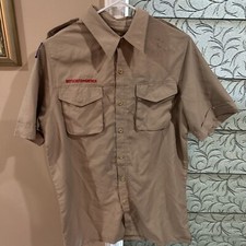 Vented Microfiber Poly Boy Scout BSA UNIFORM SHIRT Mens Small Short Sleeve B10
