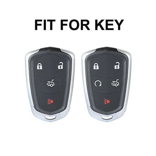 Suede Leather Car Key Fob Case Cover For Cadillac XTS XT4 XT5 XT6 ATSL ATS CT6 - 第 2 张/共 3 张