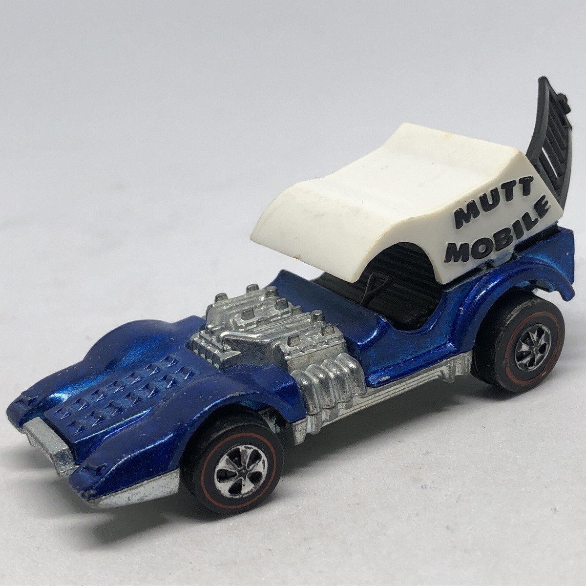 Hot Wheels Redline Mutt Mobile 1970 Blue Made In Hong Kong