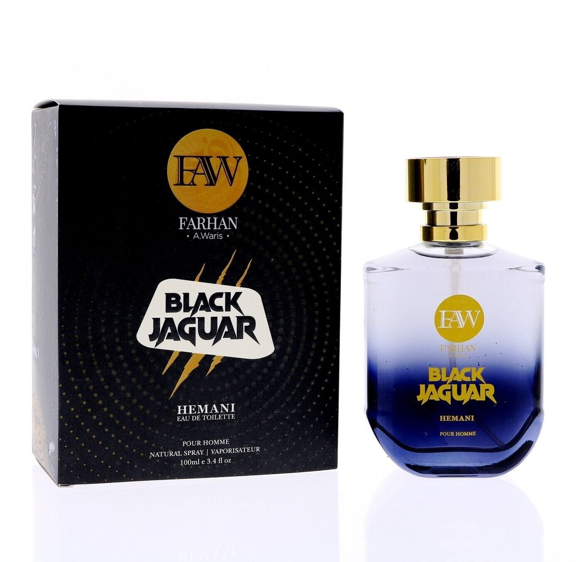 HEMANI Farhan Ali Waris Perfume Black Jaguar 100ml for Men