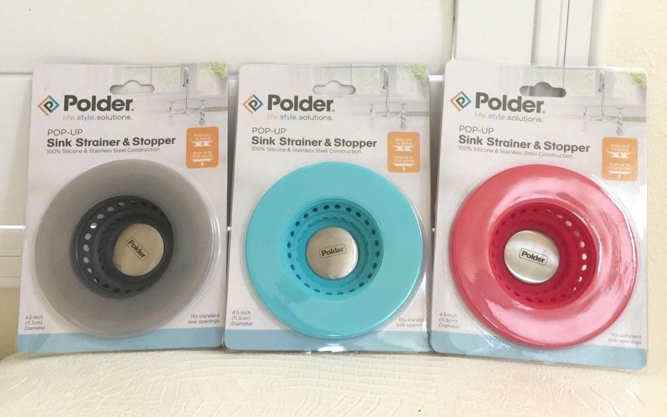 Polder Pop Up Sink Strainer & Stopper for Kitchen or Laundry Room U Pick Color - Image 2 of 2