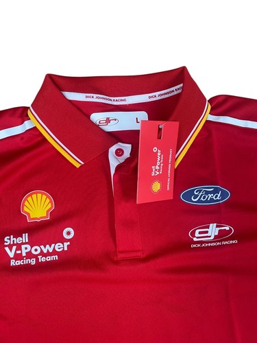 DJR Penske Team Shell V-Power Racing Men's Racing Polo Shirt Large New With Tags - Picture 3 of 6