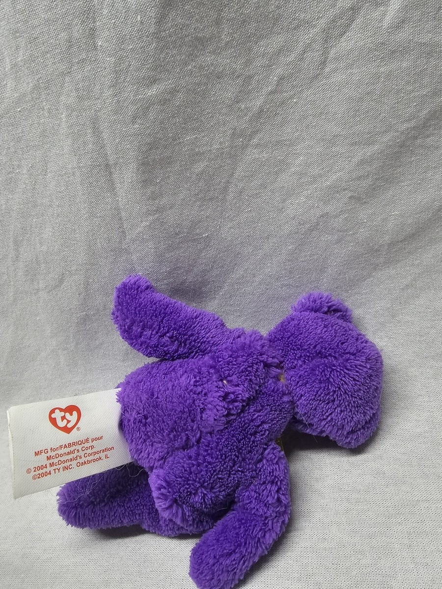 Grimace The Bear Ty Teenie Beanie Babies McDonalds 2004 Promo Bag
