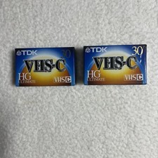 Lot of 2 TDK 30 VHS-C HG Ultimate Camcorder Cassette Tapes NEW
