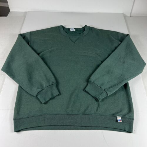 VTG Russell Athletic Sweatshirt Adult Large Green… - image 1