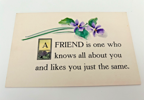 A Friend is One Who Knows all About you and Likes You Just the Same Postcard