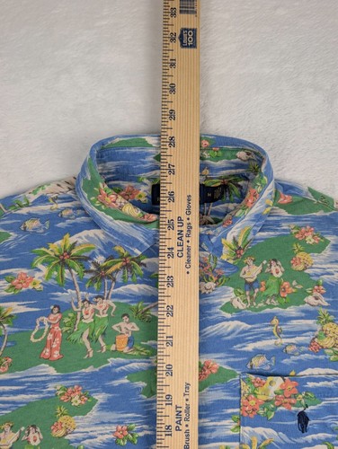 Polo Ralph Lauren Soft Classic Fit Hawaiian Print Polo Mens Medium Blue Pony - Picture 4 of 9