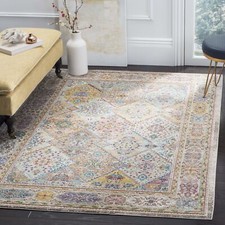 Safavieh Power Loomed Aria Collection Cream / Multi Area Rugs - ARA127C