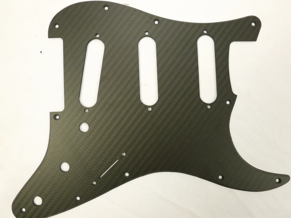 Juego Golpeador Strat de Fibra de Carbono Real Placa de Gato Cubierta de Trémolo Placa de Cuello Mate - Imagen 4 de 4