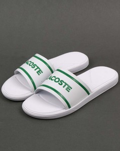 lacoste white slides