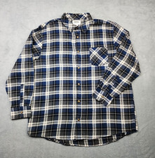 Field And Stream Shirt Mens Size 2XL Blue Plaid Flannel Button up Long Sleeve