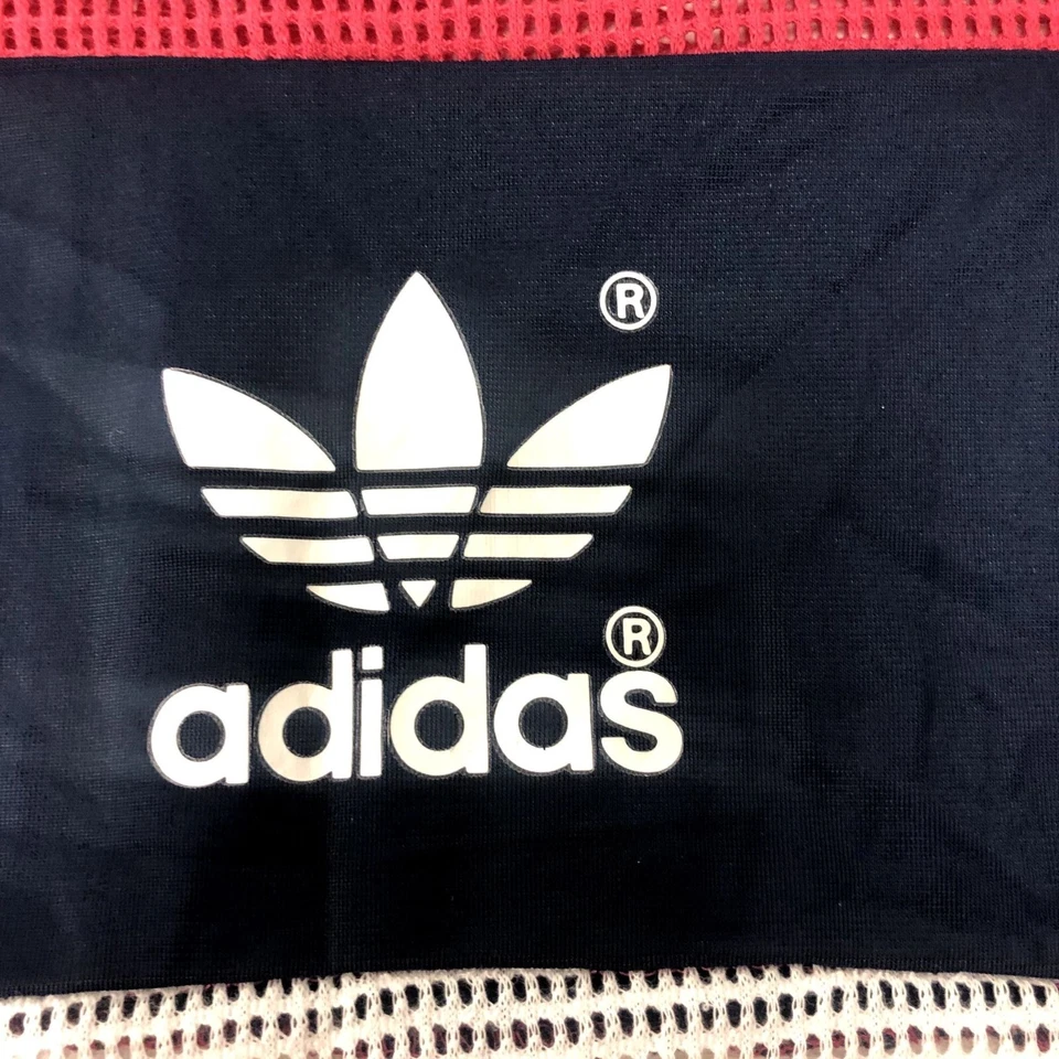 Vtg 70 80's Adidas USA TREFOIL Logo Mesh Tank Top SPELLOUT Nylon Jersey M Retro - Image 4 of 4