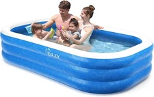 EVAJOY 92"×56"×20" Inflatable Swimming Pool for Summer Water Blue