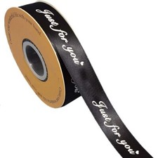 Just for You Black Satin Ribbon 1"x10Yards for Wedding Christmas DIY Crafts