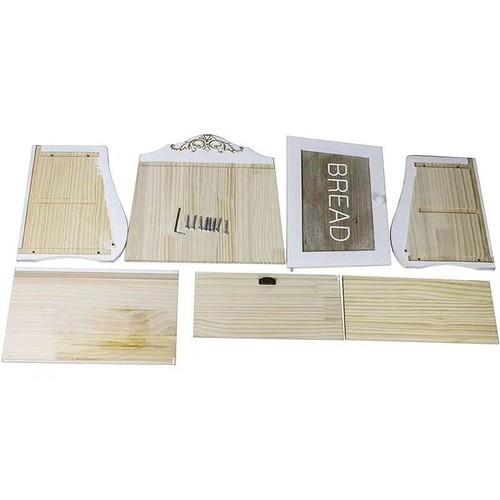 Bamboo Wood Bread Box 2-Layer Large Kitchen Storage Containers Loaf Storage Bin - Picture 3 of 8