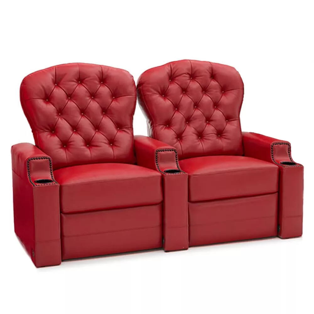 Seatcraft Lineage Home Theater Seats Red Leather Row of 2 Power