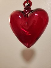4" Rojo Mexicano Hecho a Mano Corazón Adorno Atrapasol