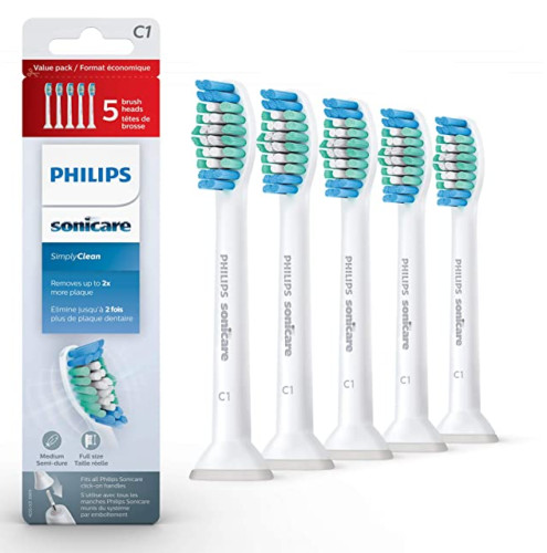 5 Pack C1 Sonicare Simply Clean Replacement Toothbrush Brush