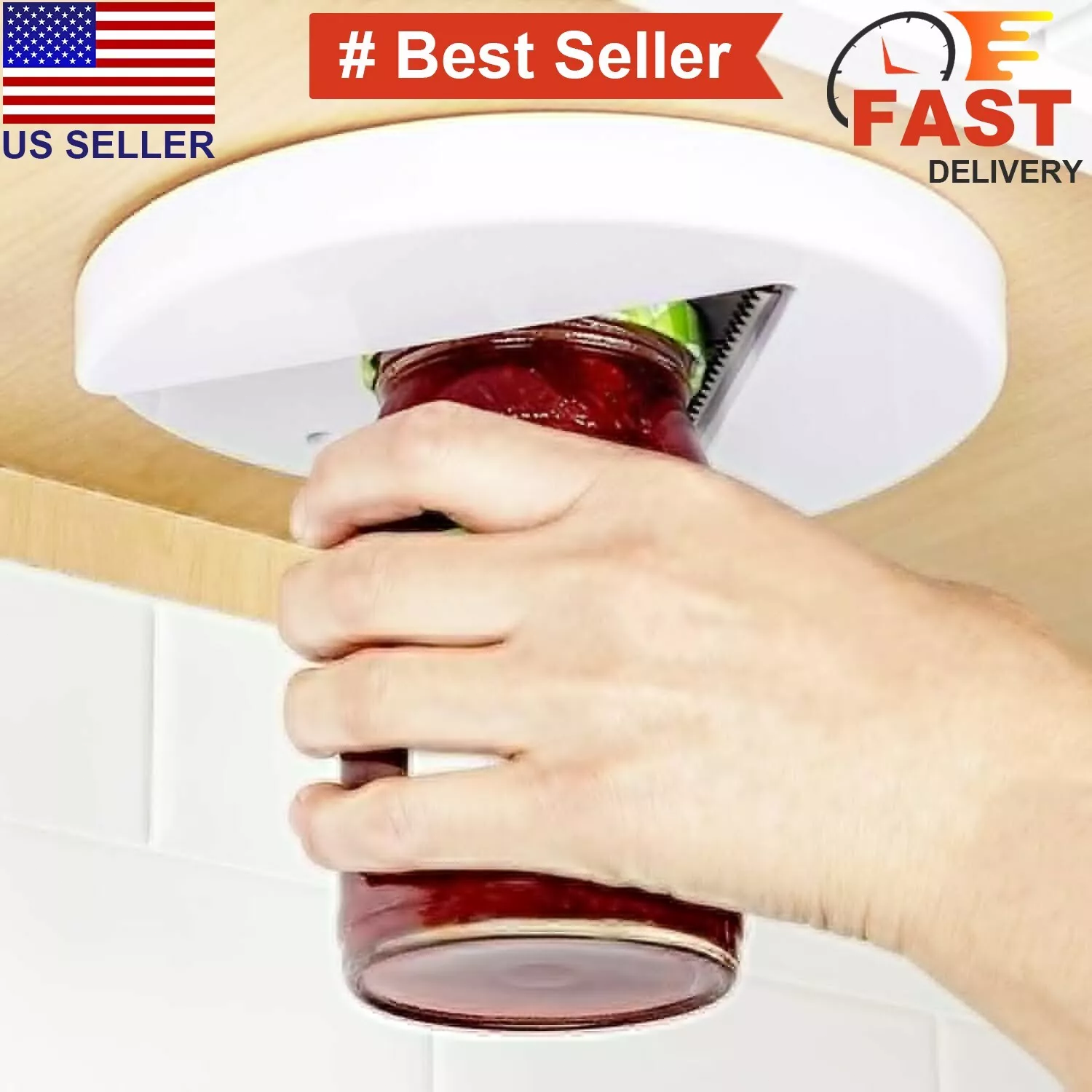 Jar Opener,Under Cabinet Jar Opener for Weak Hands，Seniors, elder