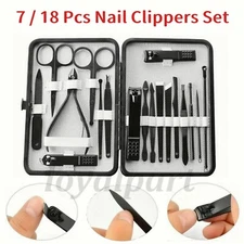 1/7/18Pc Nail Clippers Manicure / Pedicure Set Cleaner Cuticle Grooming Kit Case