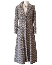 Per Una Tweed Coat Wool Alpaca Mohair Long Jacket Fit Flare Princess Maxi Full