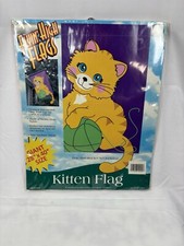 New Flag Banner Cat Kitty Tail 28x40 Appliqued House 3D Flyin' High Flags Garden