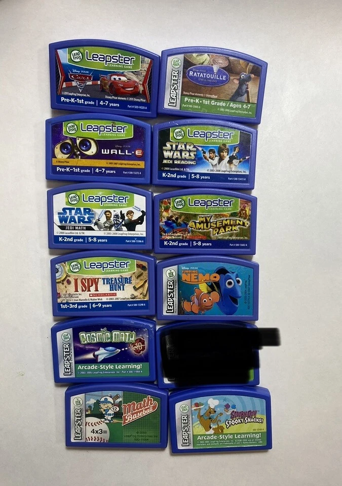 LOT 11 LeapFrog Leapster Explorer LeapPad Game Cartridges Star Wars Math Cars 1E - Image 2 of 2