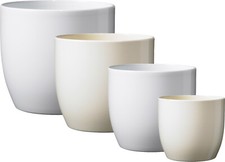 Fioriera Basel IN Ceramica Molti Misure Bianco & Vaniglia - Made Germany