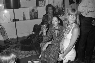 Berry Berenson at a party for artist David Hockney at Michael Find- Old Photo