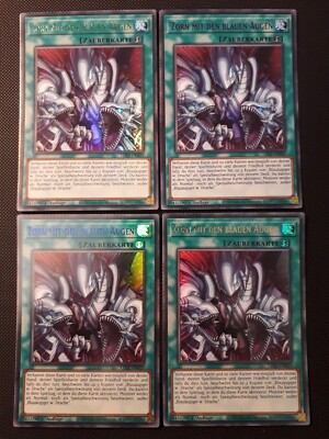 Yu-Gi-Oh! 4x Anger with Blue Eyes, LDS2-EN029, Green, Purple, Blue, Gold, NM
