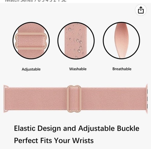 Apple Watch Bands 42mm/44mm/45mm Apple Watch Band Black Pink Nylon Silicone 2 A1 - Photo 6 sur 10