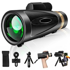 Monocular Telescope 80X100 HD High Power with Smartphone Adapter Tripod Large...