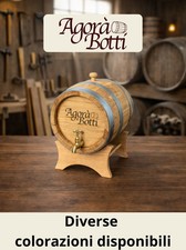 Botte in ROVERE 10 Litri con Rubinetto PLASTICA e LOGO a Fuoco Personalizzato