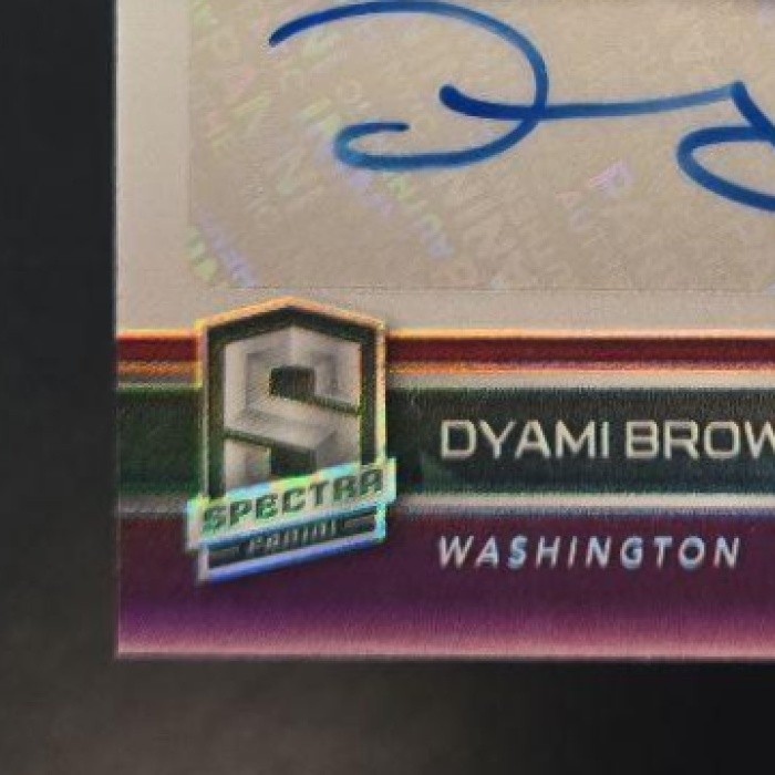 Dyami Brown 2021 Panini Spectra #227 Rookie Patch Auto 68/125 Commanders PB2 view 4
