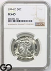 1944-D Walking Liberty Half Dollar, NGC MS-65 ** Super Lustrous Blazer!