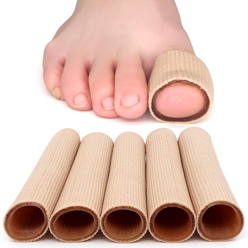 Toe Tubes, Fabric Sleeve Protectors with Gel Lining Pad to Prevent Corn, Call...