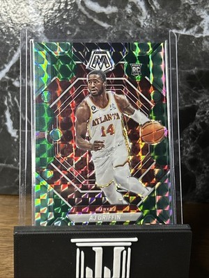  2022-2023 Mosaic AJ Griffin Rookie Green Fusion SSP #d To 21 Atlanta Hawks 