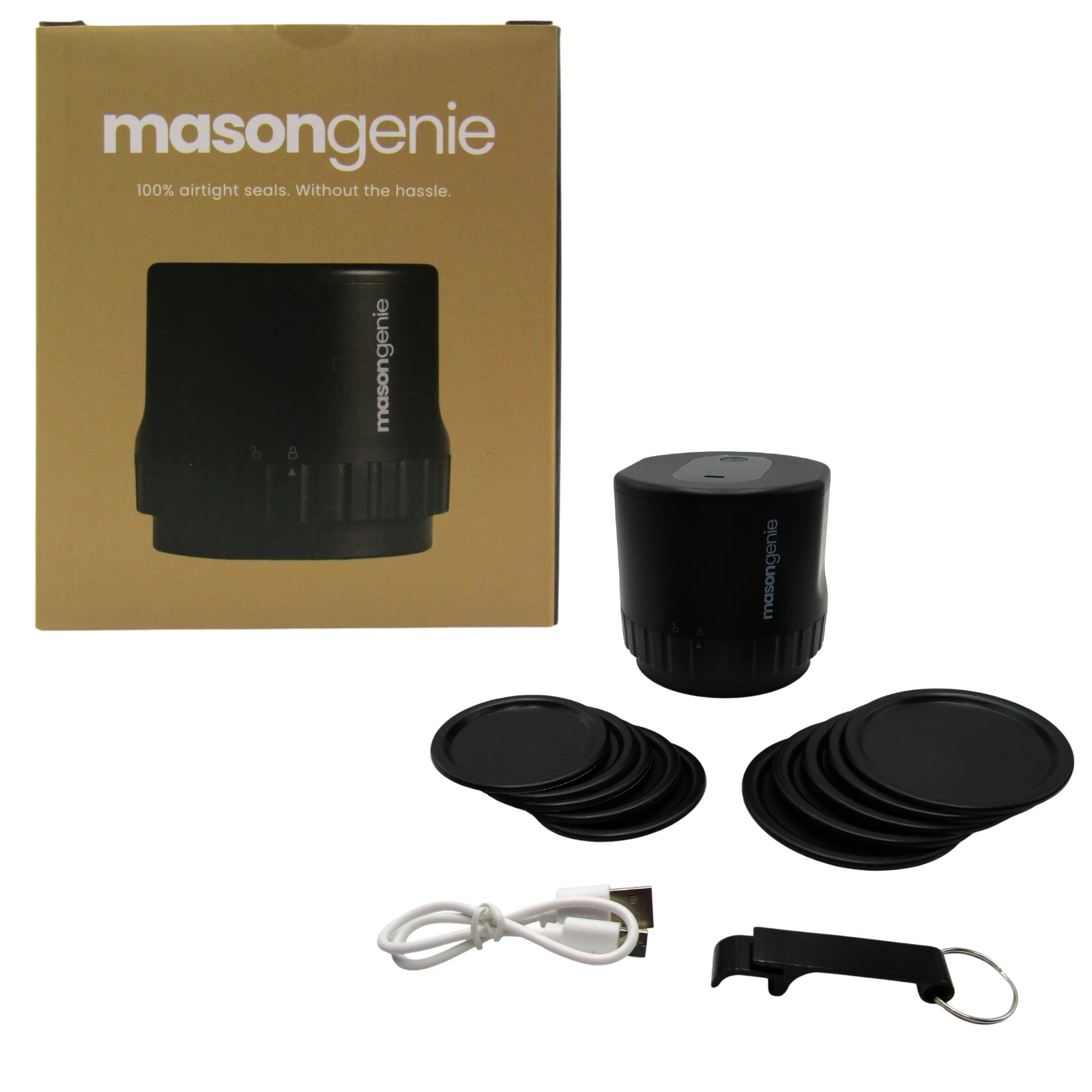 Mason Genie Vacuum Sealer Kit Mason Jar USB w lids Food Saver Meal Prep Open Box
Opens in a new wind