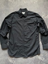 Vintage Christian Dior Black Pinstripe Cotton Dress Shirt Size 15.5 / 39
