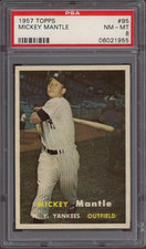 1957 Topps #95 Mickey Mantle PSA 8