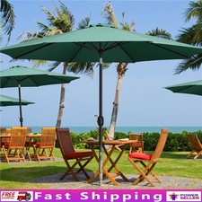 11ft Round Tilting Patio Umbrella Outdoor Canopy Crank Shade 8 Ribs Garden Deck