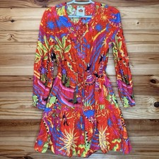FARM Rio Magic Forest Mini Red Toucan Tropical Cotton Dress extra small