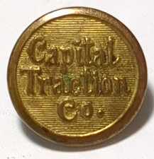 Vintage Button Capital Traction Co. 'Superior Quality' Waterbury Brass Shank