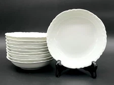 Habsburg MZ Austria China White Scalloped Embossed 5 1/4” Berry Bowls Set Of 10