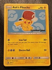 Pokémon Ash's Pikachu SM113 Promo Basic Card 70HP Regular Finish 2017 on eBay