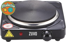 1500W Single Hot Plate Black Ring Stove Hob | Portable Adjustable Thermostat
