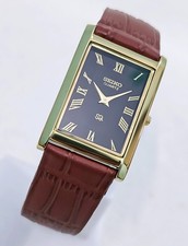 Vintage Style Seiko Slim Quartz Black Dial Japanese Wristwatch for Men