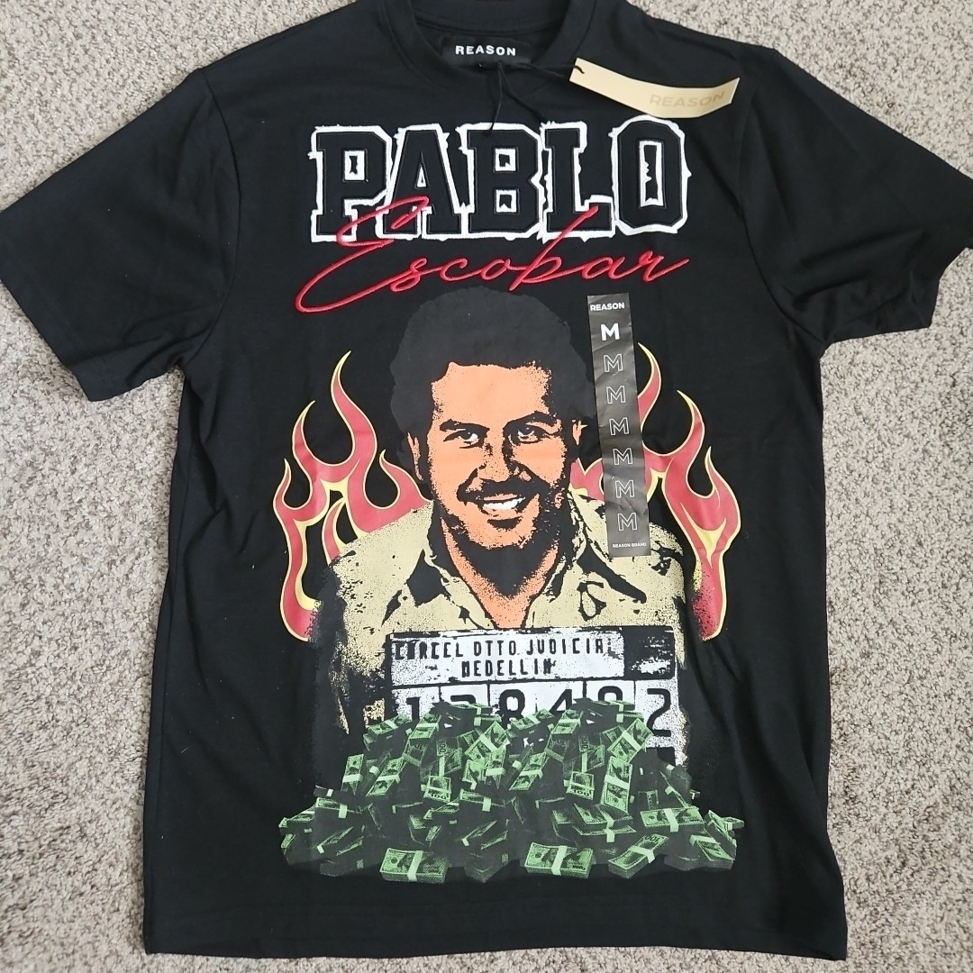 NWT Reason Embroidered Pablo Escobar T-Shirt Medium Don Pablo