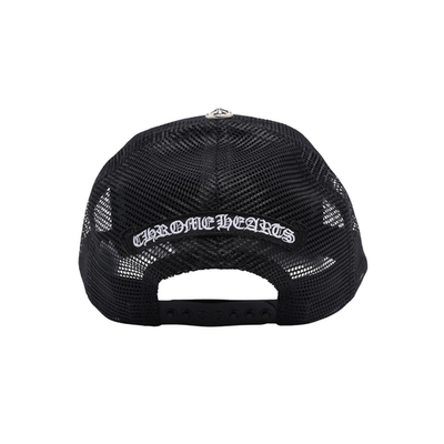 Chrome Hearts Cemetery Cross Patch Trucker Hat Black | eBay