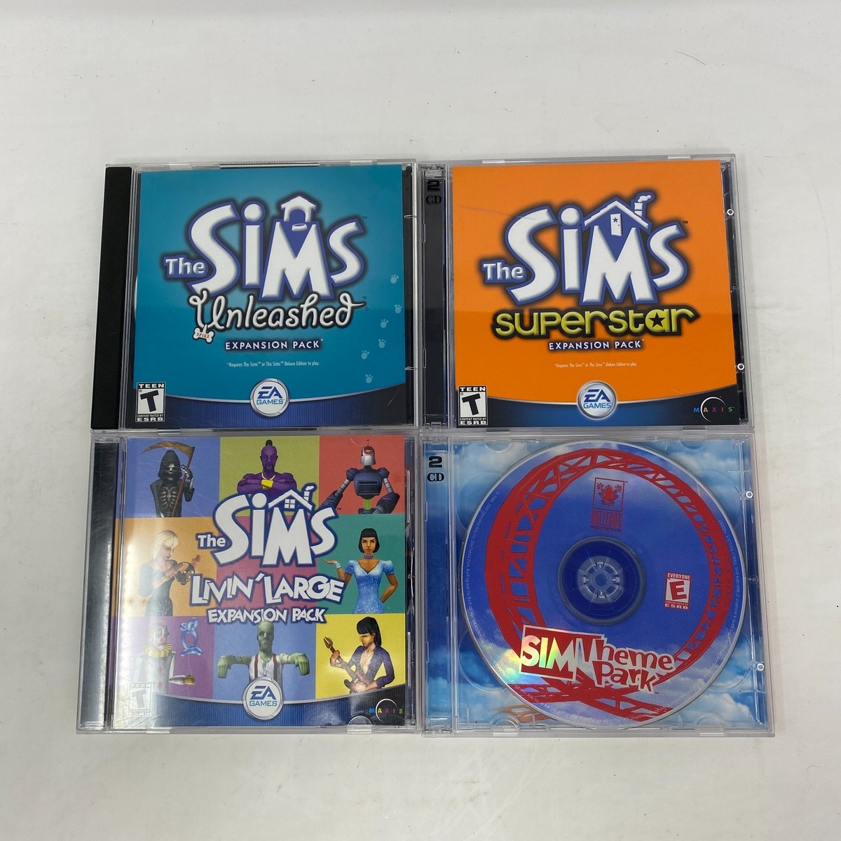 Game Lot PC The Sims Expansions Unleashed Superstar Livin Large Theme Park